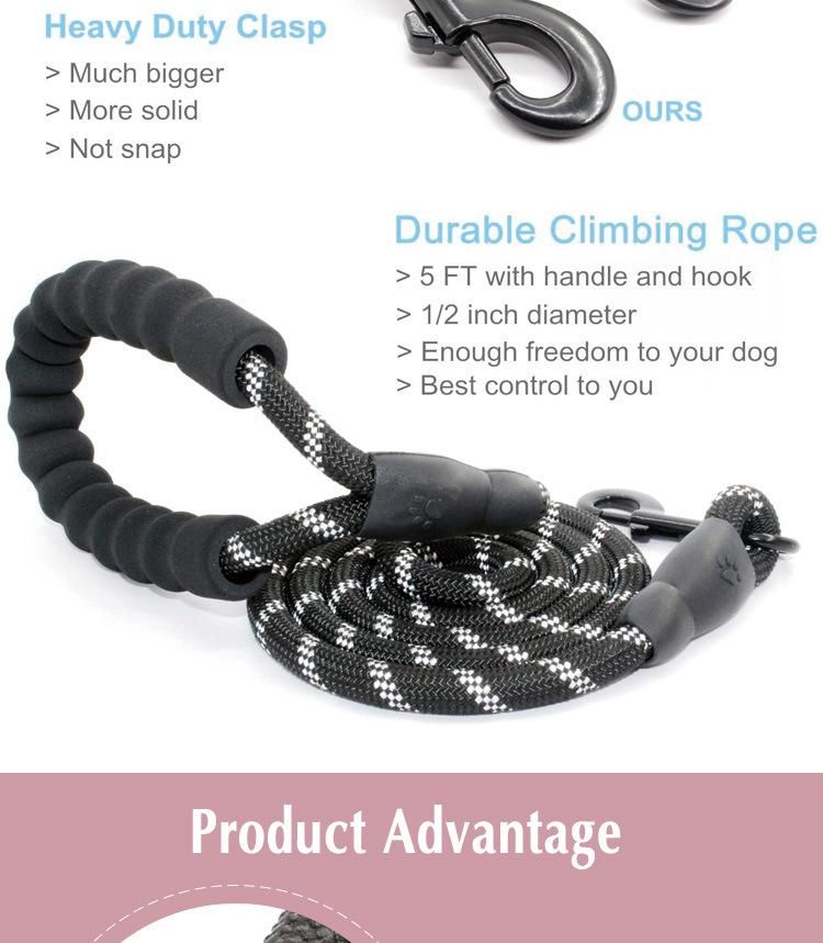 Strong Dog Leash with Comfortable Padded Handlev