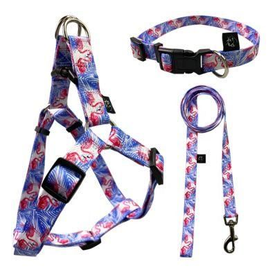 High Quality Comfort 2 in 1 Sublimation Dog Harness with Matching Dog Collar Leash Set