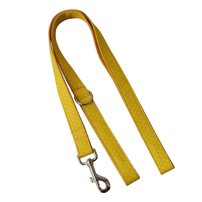 Yellow DOT Small MOQ Dog Collar Leash Bow Tie