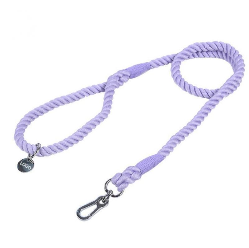 100% Handmade Cotton Braided Rope Lead with Matching Collar