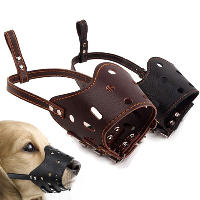 PU Leather Pet Products Adjustable Prevent Bite Pet Mask Dog Muzzle Dog Outdoor Pet Products