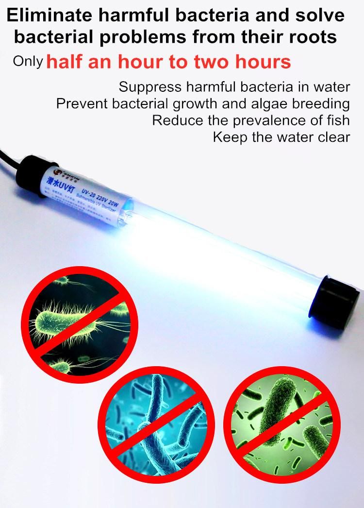 2022 Aquarium UV Light Submersible UV Lamp 30W 810mm UVC Sterilizing Bulb with Ballast for Fish Tank