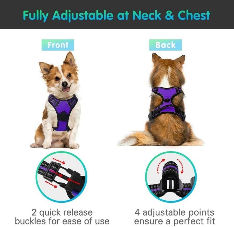 Custom Reflective No Pull Pet Dog Harness Breathable and Adjustable Pet Vest
