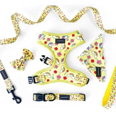 Personalized Adjustable Harness Leash Collar Printing Custom Dog Harness Set