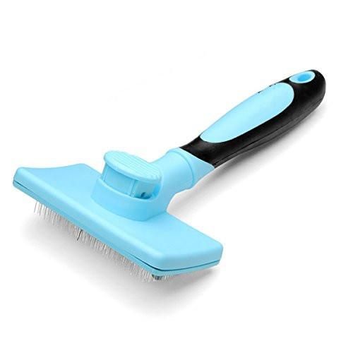 Slicker Brush for Dogs & Cats Professional Self Cleaning Pet Comb for Shedding Medium, Long Hair, Thick and Fluffy Coats