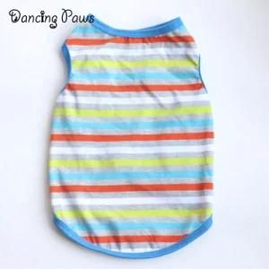 Hot-Selling Summer Cotton Pet Clothes Shirts Plain Stripe Dog Vest for Smalll/Medium/Large Dogs