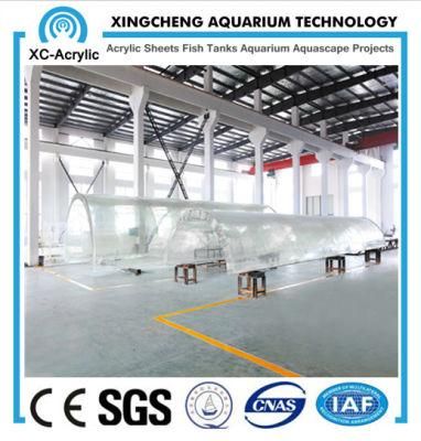 Customized Transparent UV PMMA Tunnel of Aquarium Company