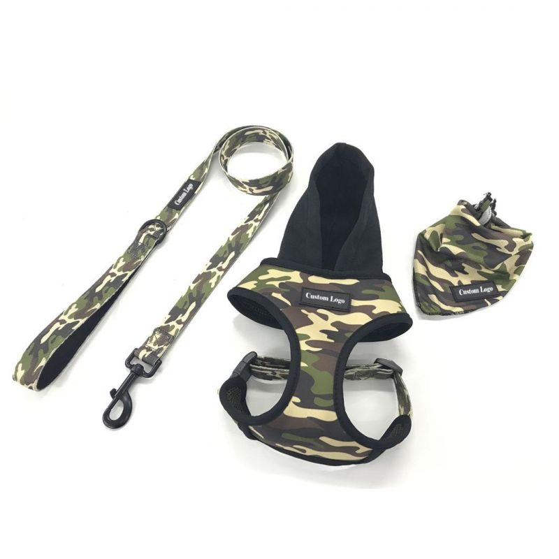 Factory Manufacture Fashion Easy on and off Pet Dog Harness with Hood, Matching Leads and Bandanas