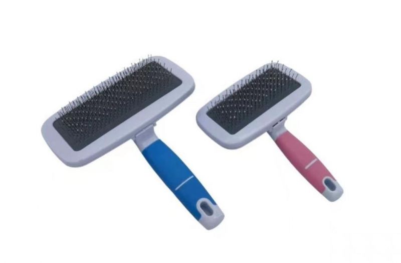 Pet Groomer Grooming Hair Removal Self Cleaning Slicker Brush for Dogs and Cats Blue-S
