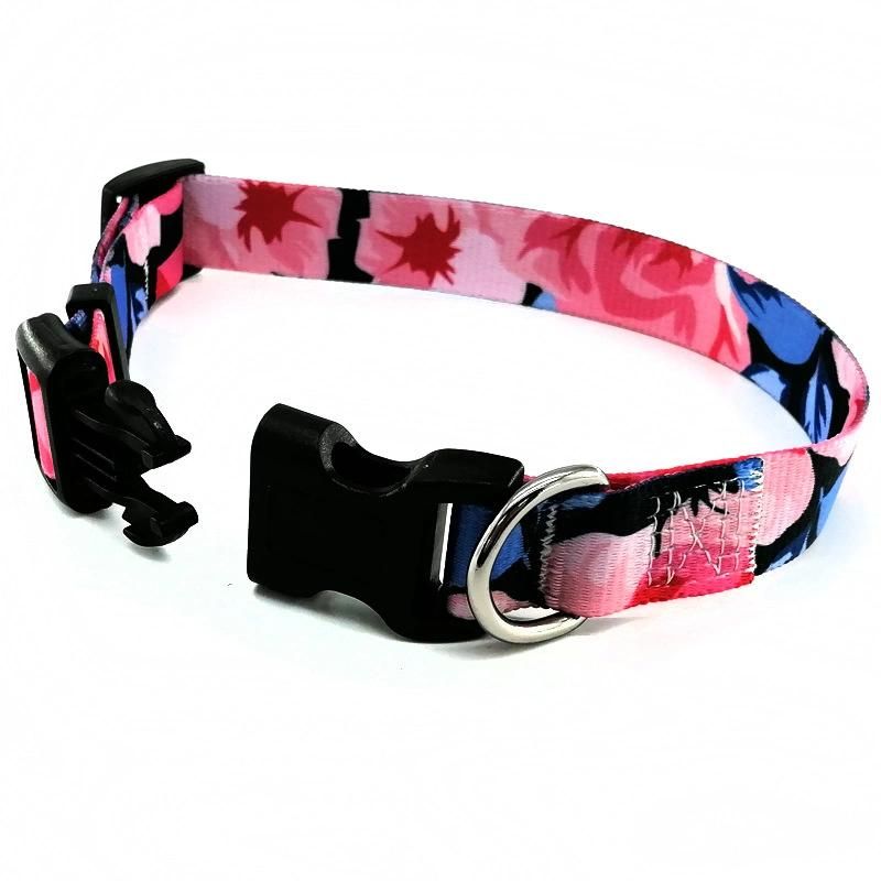 Factory Production Custom Big Flower Pet Collar Dark Blue Dog Collar Wholesale Collar