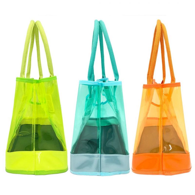 Exposite Processing PVC Colorful Fluorescence Transparent Outdoor Dog Cat Carrier