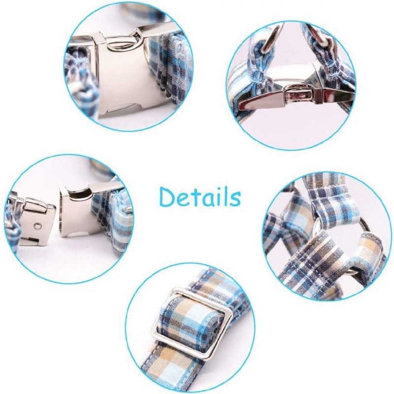 Step in Plaid Pattern Dog Harness with Cotton Fabric