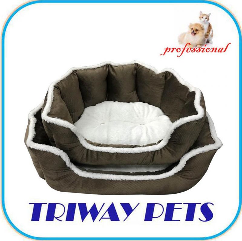 Twill Piping Soft Snuggle Dog Pet Bed