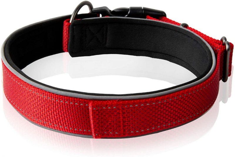 Safety Buckle & Heavy Duty Ring Reflective Dog Collar