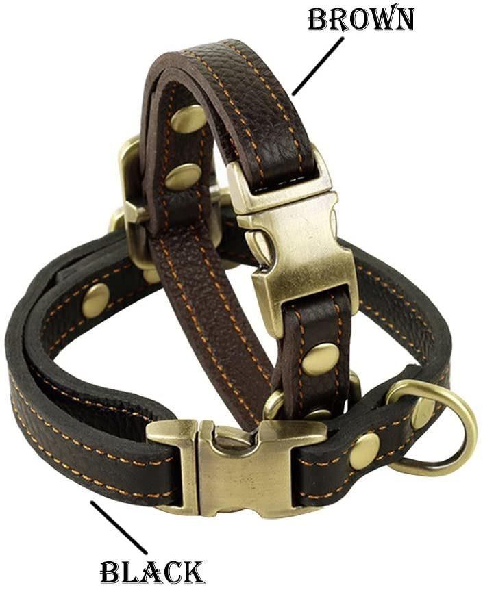 All Natural Real Leather Collar for Dog/Pet 3 Sizes Available Suit for Small Medium and Large Size Dog/Pet 2 Colors Brown and Black