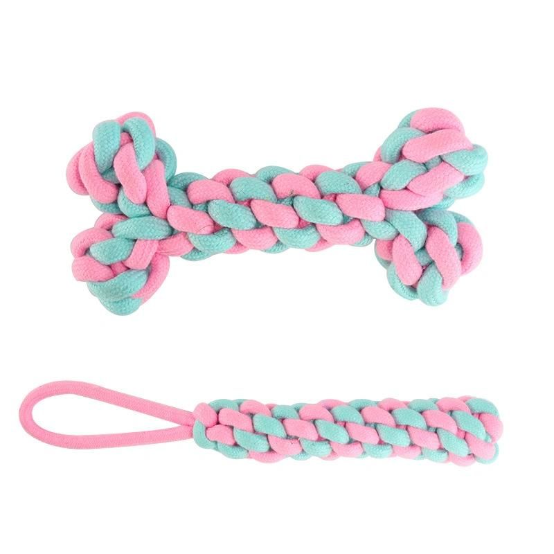 Rope Durable Braided Bone Bites Knot Rope Chew Toy