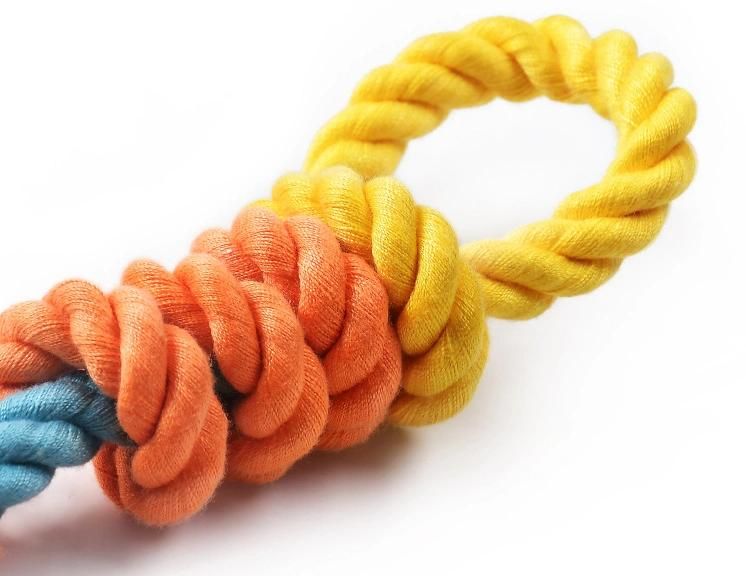 Heavy Duty Strong Durable Multi-Colored Durable Dual Rope Dog Collar Braided Pet Cotton Dog Rope Leash Dog Collar