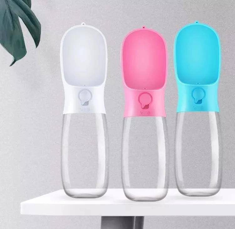 Factory Wholesale Pet Waterer 280ml Walking Portable Plastic Pet Drinker Pet Dog Bottle for Travel