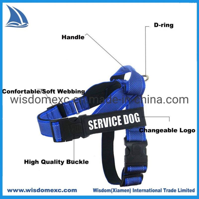Blue Reflective Dog Harness with Buckle for Training