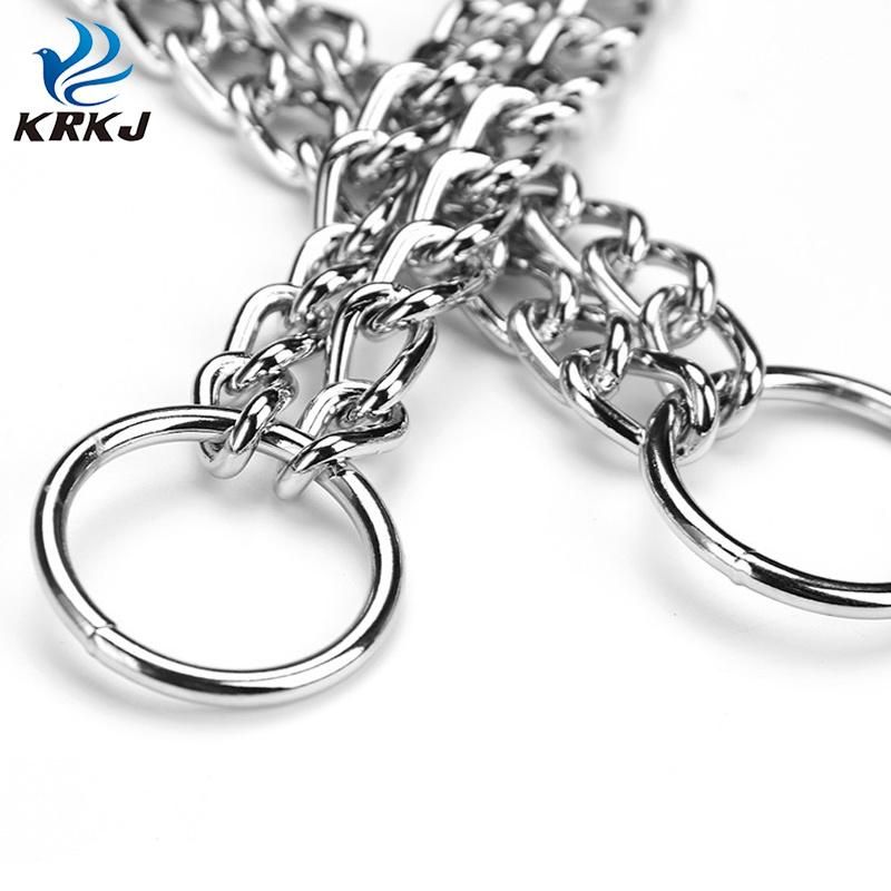 Seamless Welding Rust-Proof Fashion Tactical Military Double Row Metal Chain Dog Collar