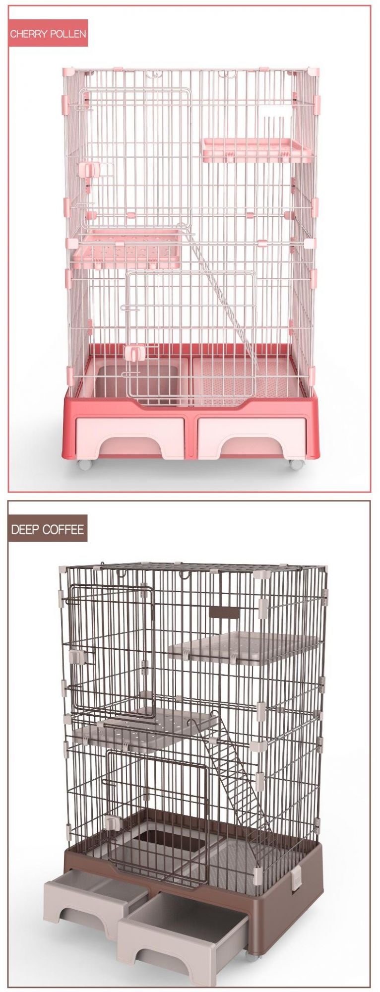 Customize OEM ODM Playpen Metal Wire Cat Home Cages with Drawer