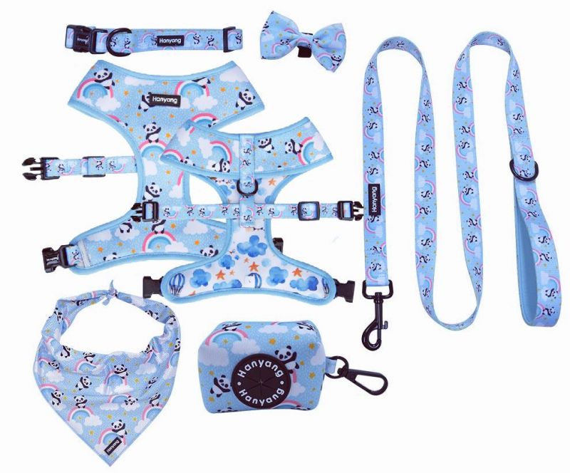 Custom Neoprene Reflective off White Dog Harness Pet Dog Collars Harnesses Leashes Cotton Dog Harness Pet Dog Harness