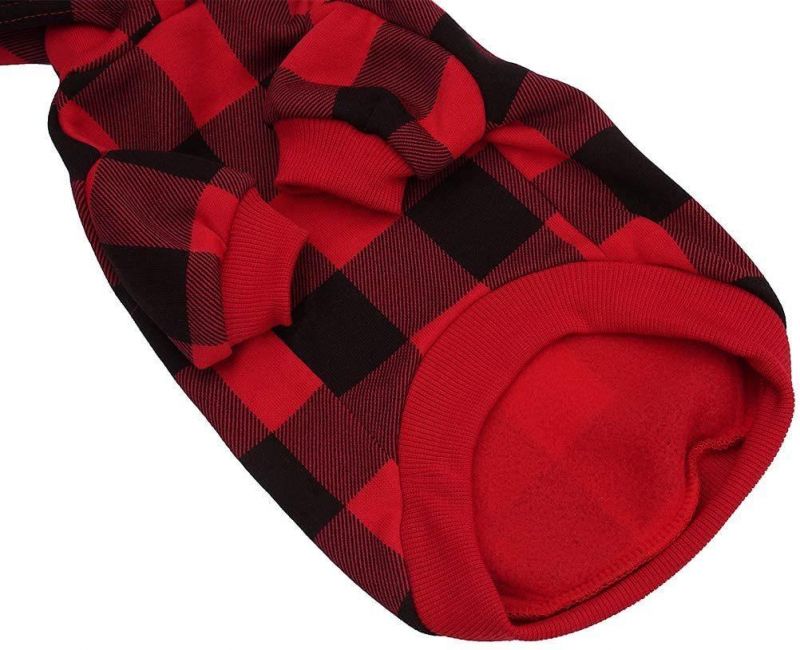 Plaid Dog Hoodie Pet Clothes Sweaters with Hat