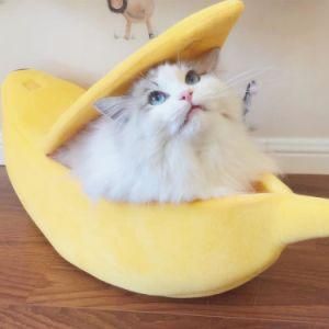 Luxury Banana Shape Lucky Pet Memory Foam Cat Beds Pet Product