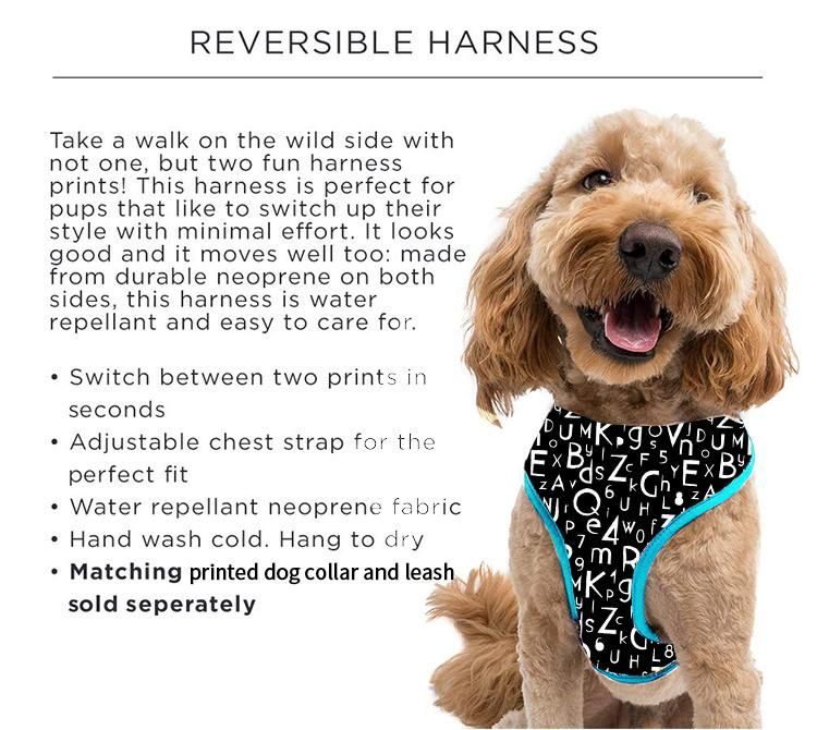 Adjustable 2 in 1 Reversible Neoprene Dog Soft Breathable Harness