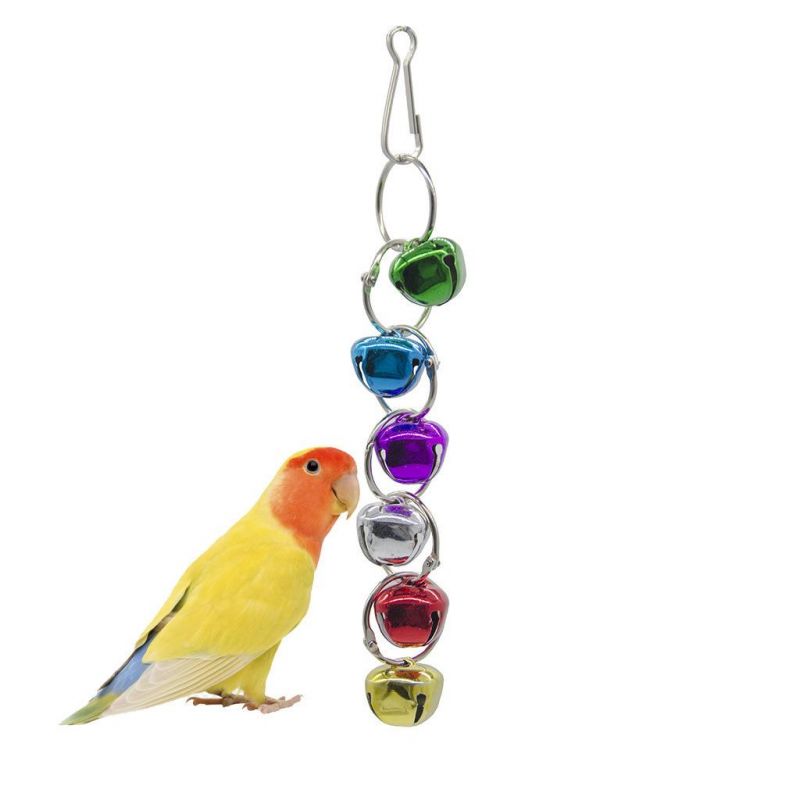 Pet Supplies Pet Bird Parrot Toy Parrot Eco-Friendly Color Parrots Bite 6 Bells Squirrel Colorful with Bells Bird Toys