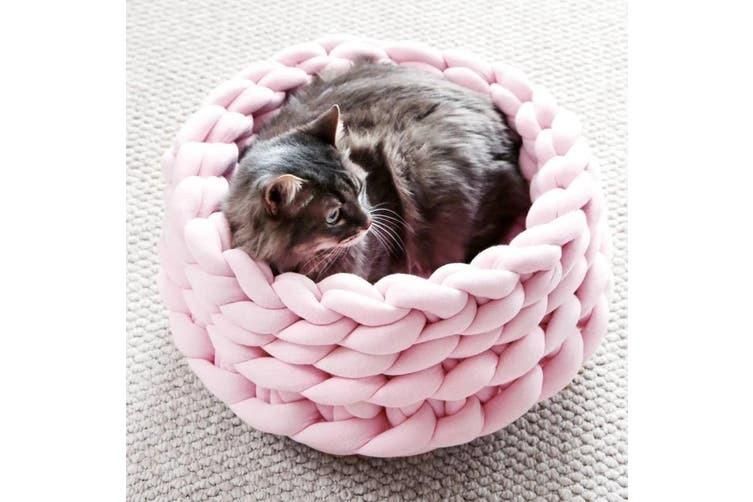 Chunky Knit Pet Bed for Dogs or Cats