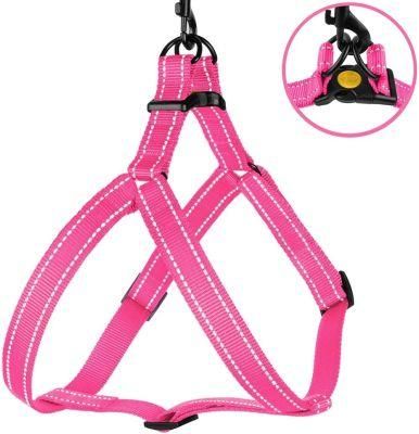 Pink Color Reflective Dog Harness Step in Vest for Walking Dog