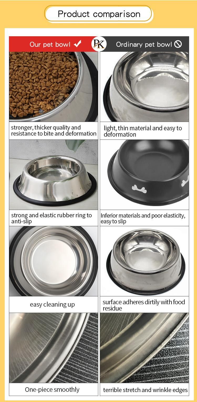 Wholesale Pet Supplies Bowl Dish High Quality Stainless Steel Dog Feeder