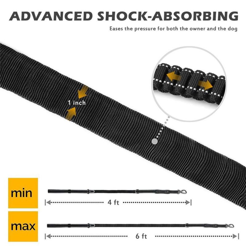 Shock Absorbing Bungee Training Leash Reflective Walking Dog Lead for Medium and Large Dogs