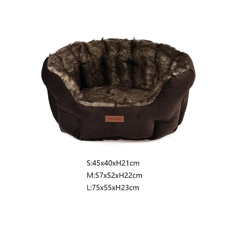 Faux Fur Fabric Winter Dog Bed Soft Plush Pet Bed