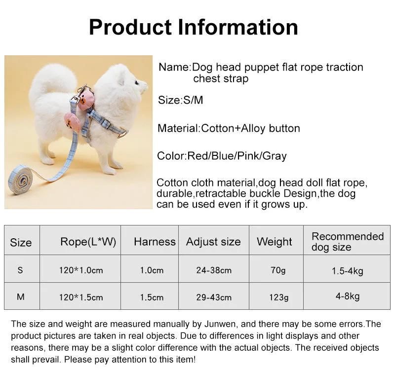 Pet Chest Strap Dog Traction Rope Mesh Breathable Strap Harness and Nylon Dog Leash