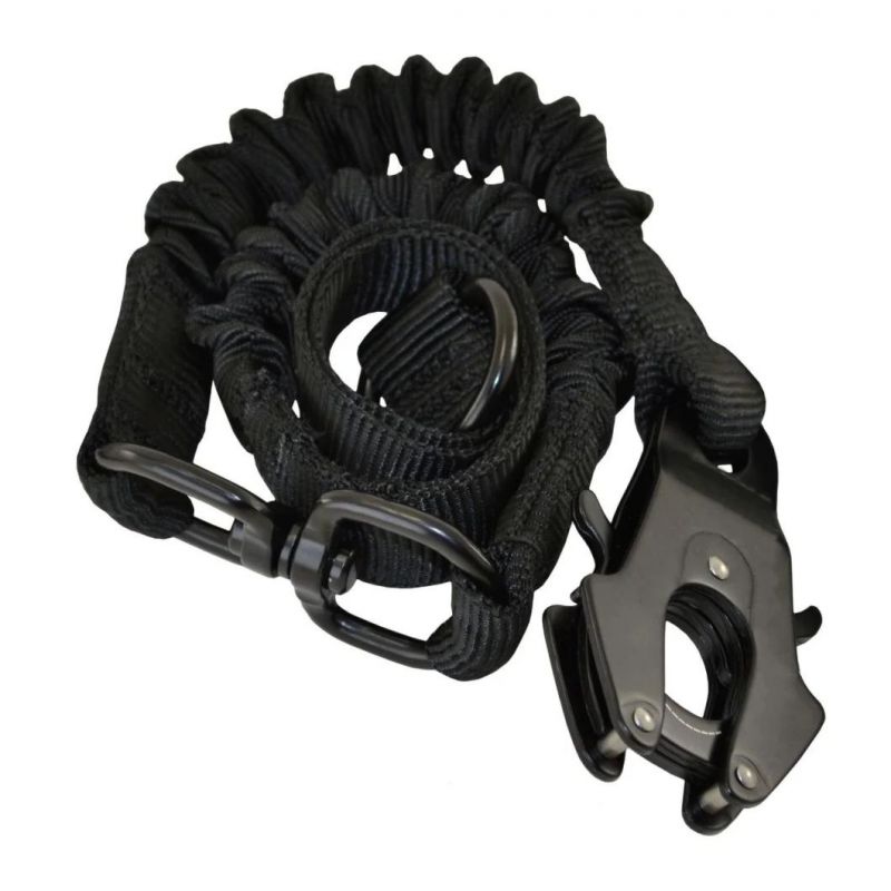Training Military Tactical Nylon Bungee Dog Leash, with Durable Flog Clip Double Handles