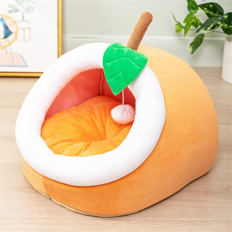 Pineapple Eggplant Peach Kiwi Fruit Apple Pet Bed Cat House Warmer Soft Comfortable Cute Pet Cave Bed Sleeping Bag for Cat