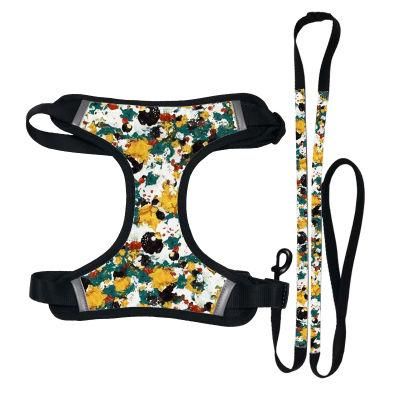 2021 New Arrival Personalized Pet Harness Leaf Printing Dog Soft Harness Pattern Pet Accessories