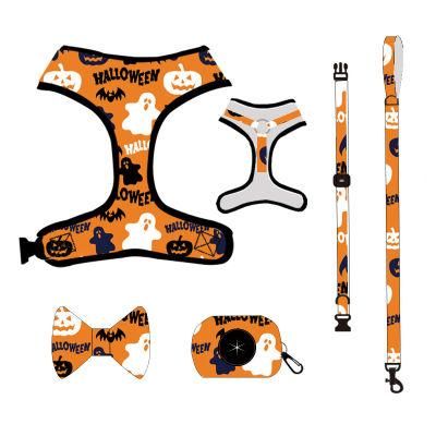 New Designs Halloween Dog Collar Holiday Pet Leash and Collar with Dog Harness Custom Wholesale