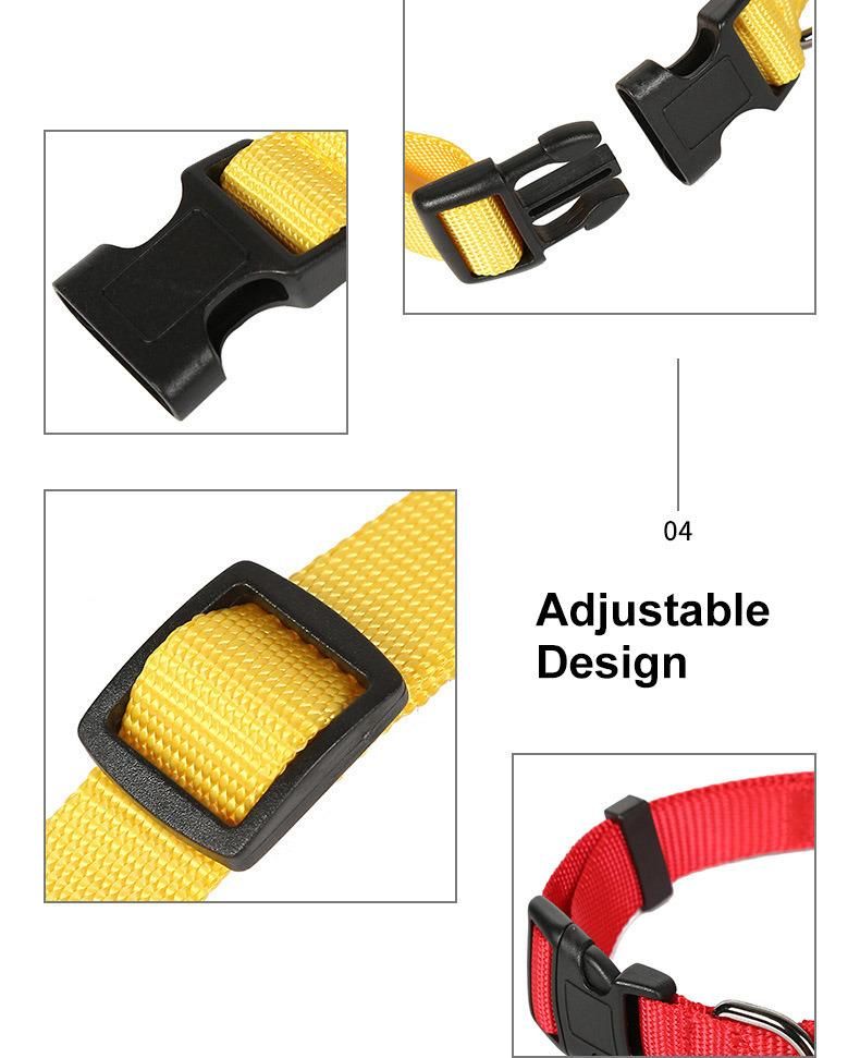 Basic Training Nylon Adjustable Dog Collars Personalized Pet Collars