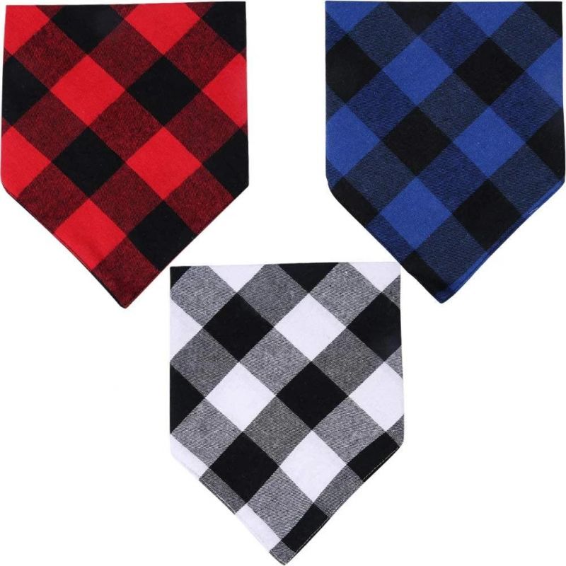 Bandana Plaid Reversible Triangle Bibs Scarf Accessories for Dogs Cats Pets