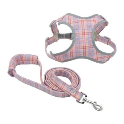 No Pull Pet Harness Plaid Design Dog Harness with Reflective Strip