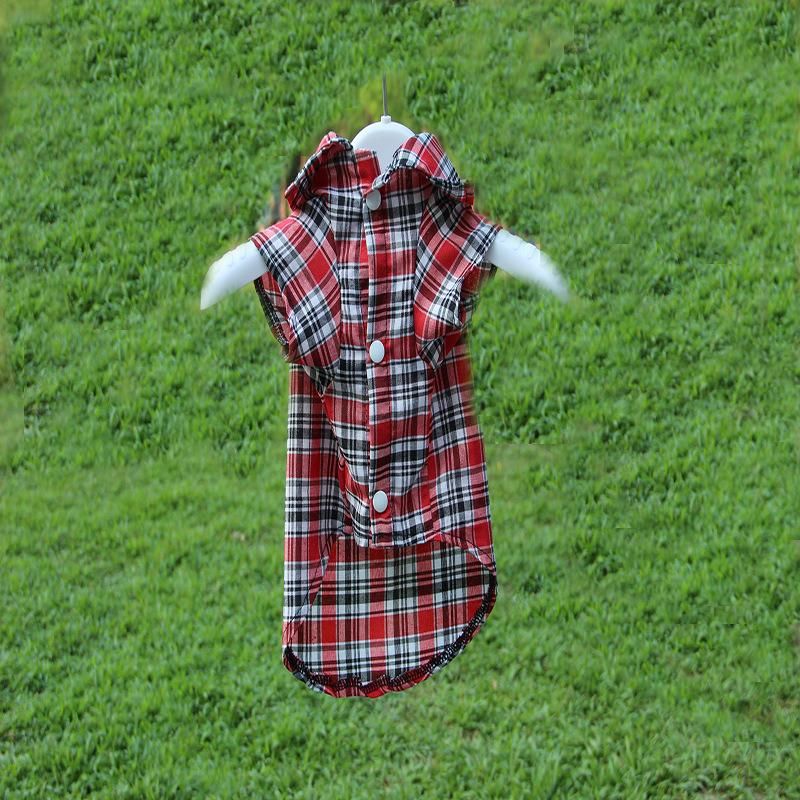 New Pet Clothes Spring Summer Thin Dog Plaid Shirt Small Medium-Sized Dog Clothes Five-Color Shirt