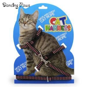 High Quality Nylon Adjustable I-Shaped Training Rope Cat Harness with Leash