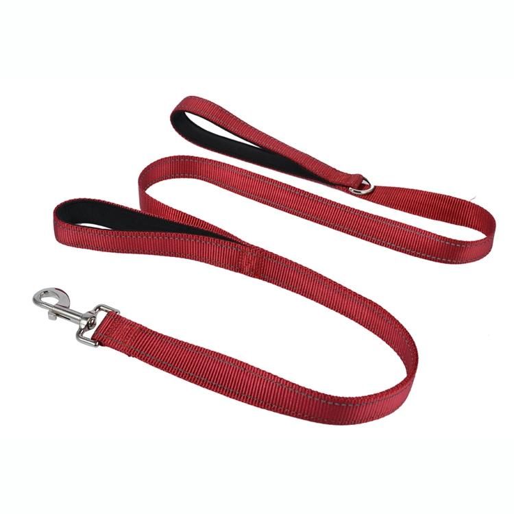 Strong Nylon Soft Handles 6FT Long Dog Running Leash Neoprene Padded Reflective Dual Handle Dog Leash with Traffic Handle