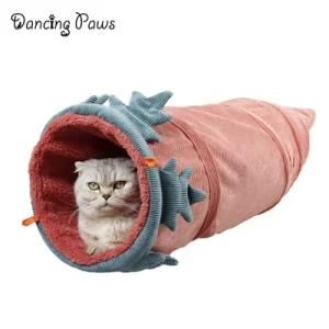 2019 Foldable Cat Tunnel with Holes Cat Channel 3 Color Selection Cat Flannel Vegetable Shape Channel Toys
