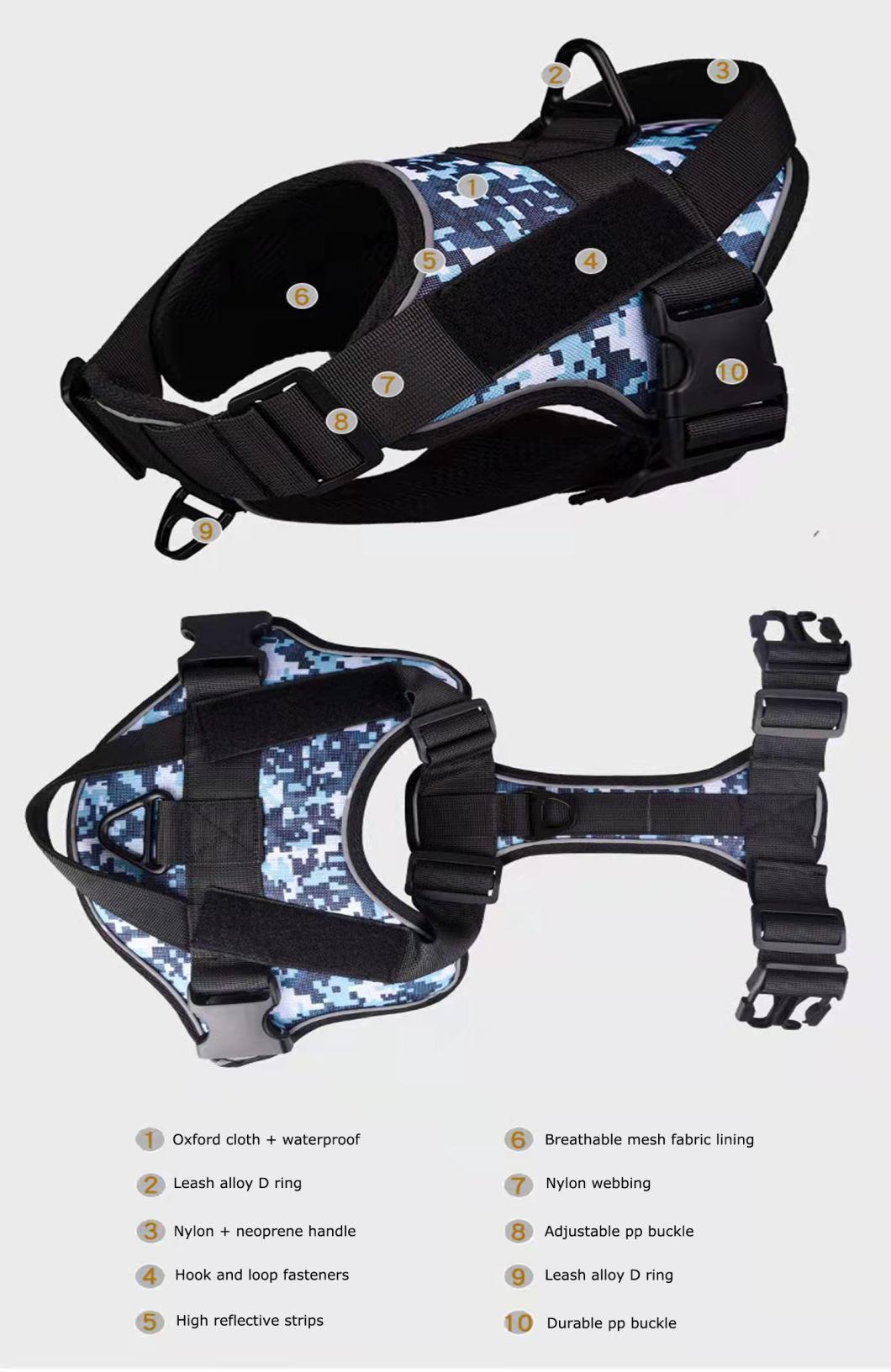 Latest Popular Traning Tactical Dog Harness with 360° Reflective Strips