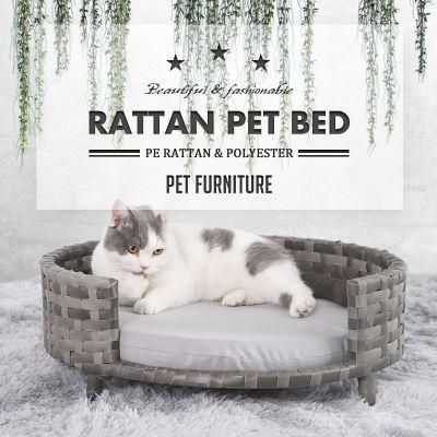 Pliable Rattan Pet Bed Round Shape Dog Rattan Bed