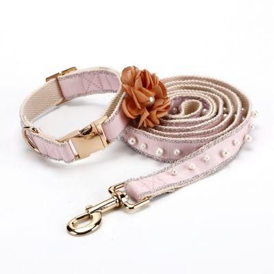 Custom Elegant Floral Dog Collar off Leash Set